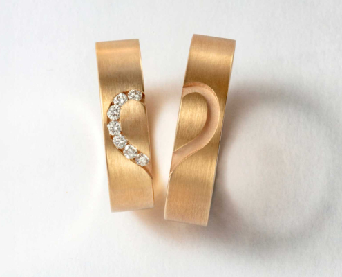 Hjerte vielsesringe i 14 kt. Guld - Guldsmed Lars Glad