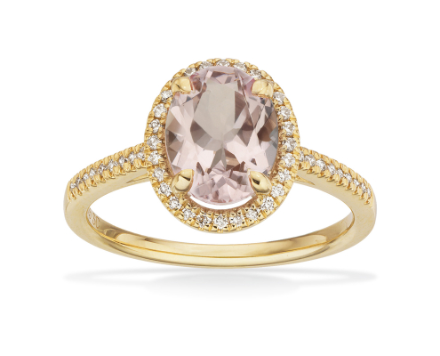 Haloring Diana med diamanter og Morganit - Scrouples